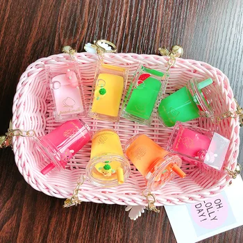 

Cute Resin Acrylic Goblet Drink Fruit Juice Keyring Drift Bottle Conch Keychain For Women Men Key Chain Bag Car Key Pendant Gift