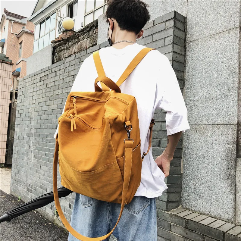 

Korean-style Women's Harajuku Ulzzang College Student Backpack High School Vintage Sense Simple Versatile INS-Style Nylon Waterp