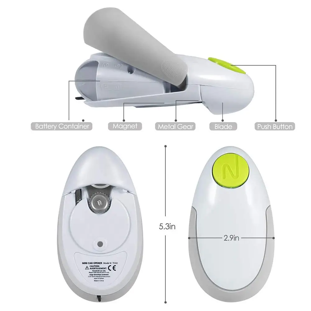 Can Opener Bottle Opener Beer Bottle Jar Opener Automatic Bottle Opener Electric Can Opener Battery Operated Handheld Can Tin For Home Restaurant