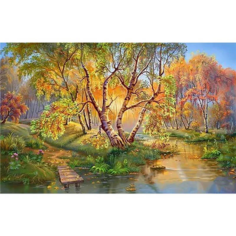 painting by number20 Пейзажная живопись по номерам Раскраска по номерам для взрослых DIY Раскраска по номерам масляные пронумерованные картины в сумерках - Цвет: painting by number20