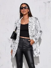 Aliexpress - Indie Print Blazer Women Single Button Long Sleeve Suit 2021 Office Lady Business Suit Commute Multicolor Blazers Casual Jacket