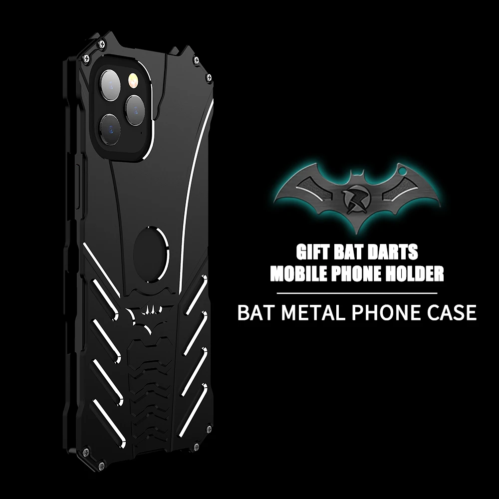Cool Bat Metal Case For Iphone 14 13 12 11 Pro Max 13mini 6 6s Se2 7 8  14plus Xs Xr Aluminum Shockproof Stand Cover Fundas - Mobile Phone Cases &  Covers - AliExpress