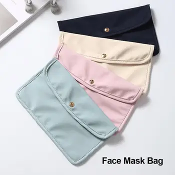 

Mask Storage Bag Small Cloth Bag Portable Storage Clip Travel Collection Bag Masks Business Cards Organizer Purse 40a