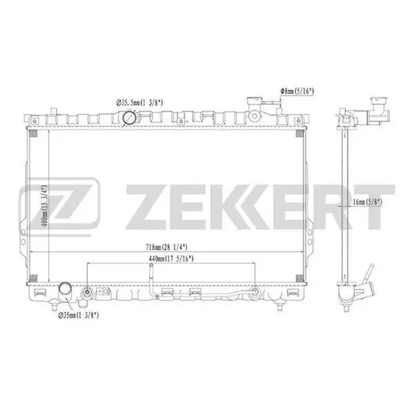 Радиатор охл. дв. Hyundai Santa Fe 01 ZEKKERT mk-1155