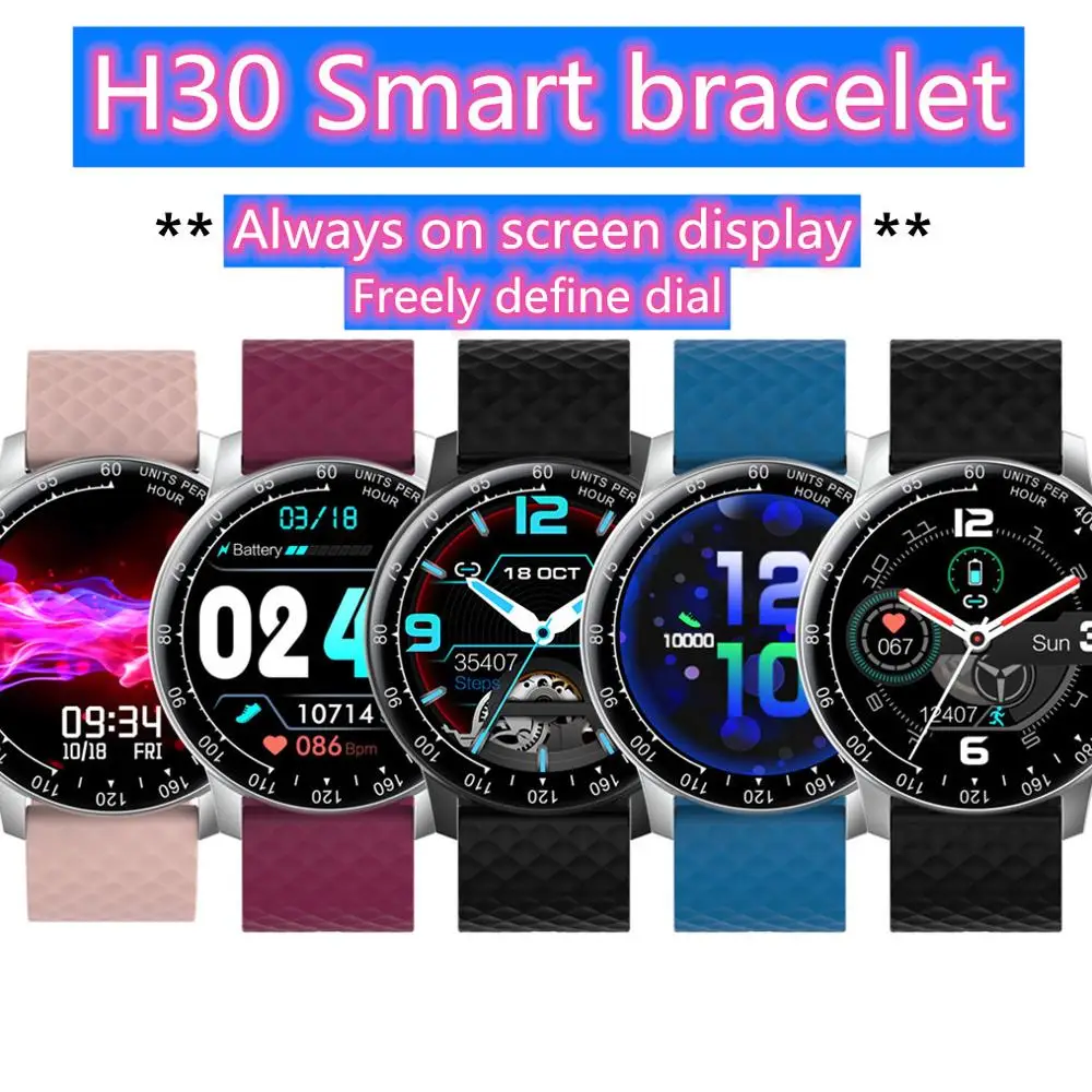

KLW H30 Bluetooth Smart Bracelet Color Screen Waterproof Band Heart Rate Blood Pressure Moniter Bracelet Wristband Watch