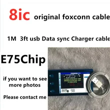 10Pcs/lot OEM 8ic 1M/3FT E75 chip USB data cable charger cablefrom Foxco For mobile phone 5 5S 6 6s 7 7plus 8 8pl X with packing