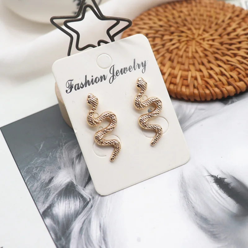 Boho Punk Snake Stud Earrings For Women alloy cute animal earrings Ear Eardrop Girls Jewellery Ophidian Serpent Earring Brinco