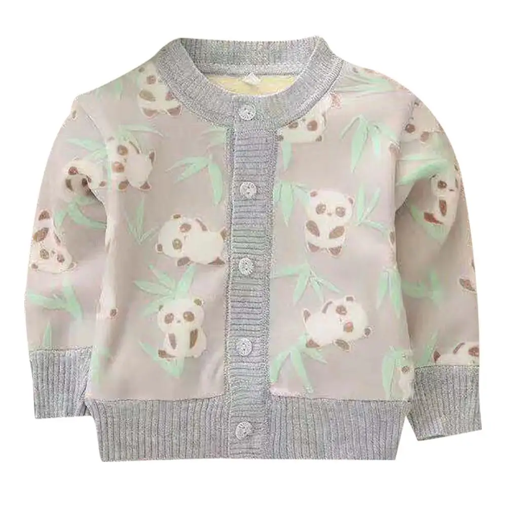 

New Children Kids Sweater Autumn Baby Girl Boy Cartoon Pattern Cardigan Casual Outerwear Coat Clothes