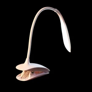 Clip-on Plastic Desk Reading Light Table Lamp Flexible USB Rechargeable Touch Sensor LED 3 Color