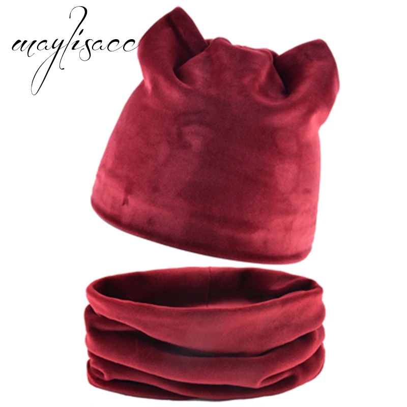 Maylisacc, 6 цветов, Женская осенне-зимняя шапка с пухом, шарф, кольцо, женские шарфы с шапкой, костюм, теплая шапка, шапочки и шапки, распродажа