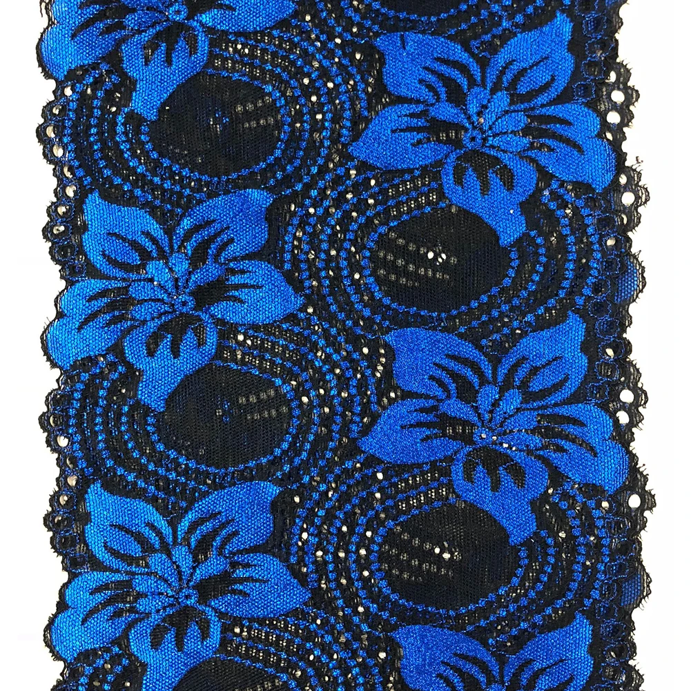 Black Blue 10 ярдов нижнее белье ручной работы юбка платье аксессуары цветок стрейч украшение дома Одежда вуаль DIY швейный бюстгальтер кружевные ленты с отделкой - Цвет: Black Blue