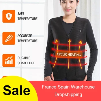 

USB Heated Vest Women Winter Electrical Heated Sleevless Jacket Travel Heating Vest Outdoor Waistcoat Hiking Heater Vests
