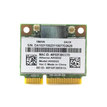 

Atheros AzureWave AR9462 AR5B22 WB222 Half Mini PCIe Wireless Card Wifi 300Mbps+Bluetooth4.0 WLAN V3L0