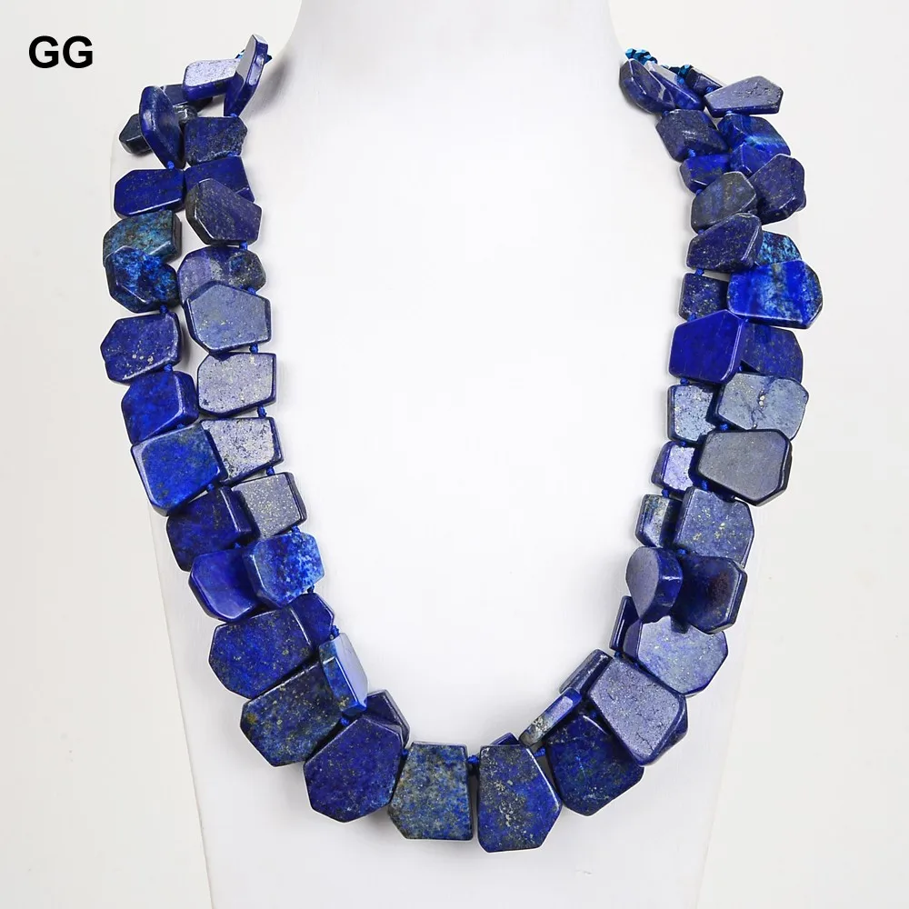 

GG Jewelry Stunning Natural Blue Lapis Lazuli Crystal Necklace