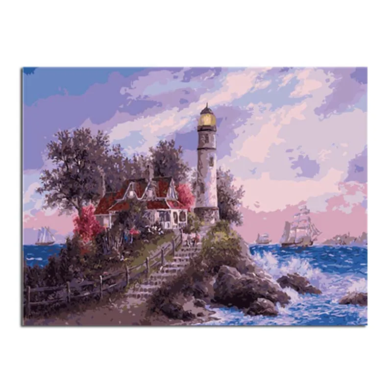 

Buildings By The Sea Diy Digital Painting By Numbers Modern Wall Art Canvas Painting Acrylic Paint Unique Gift For Home Decor