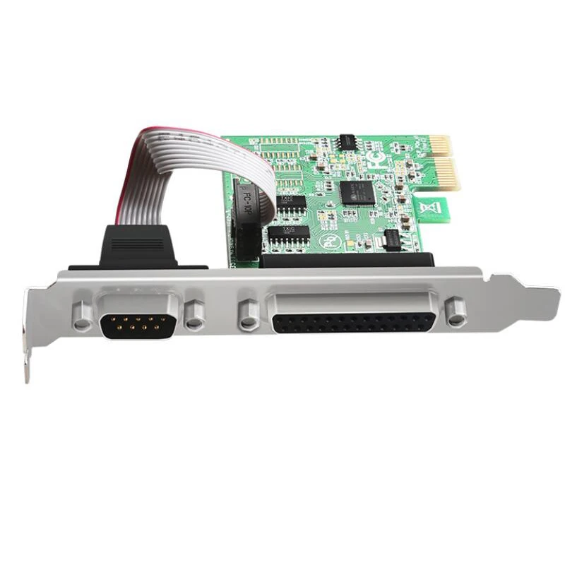 Горячая AX99100 9Pin последовательный порт COM& DB25 параллельный порт PCIE Riser Card Add on Card PCI-E Express Card конвертер адаптер