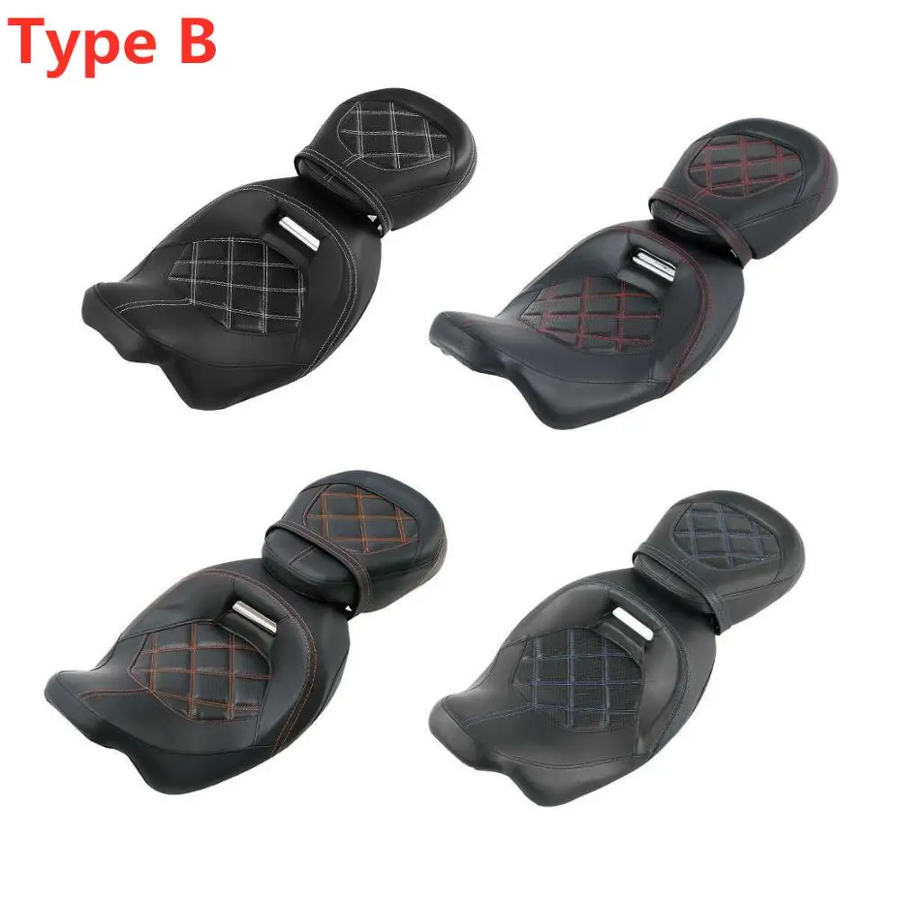 TCMT Low Profile Rider and Passenger Seat 2-Up Motorcycle Seat Fit For Harley Road King Road Glide Street Glide FLHX Electra Glide Ultra Classic 2009-2020 