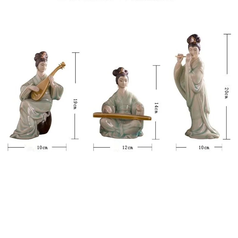 Китайская старинная фигурка, керамическая статуэтка леди, креативная Классическая красивая женская статуэтка, украшения для дома R3281
