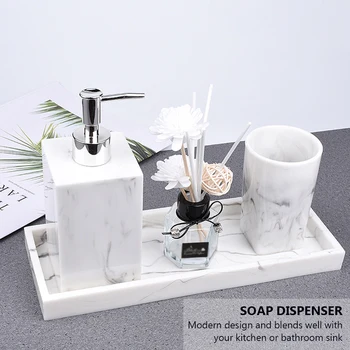 

1 Set Home Bathroom Kitchen Soap Dispenser Bottle Organizer Tray with Cups
