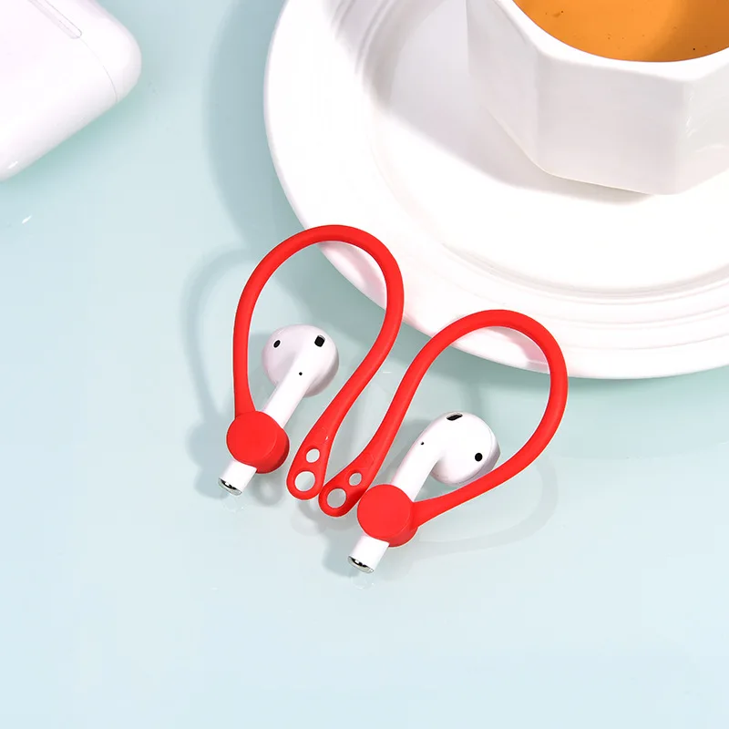 C Силиконовый чехол для AirPods, беспроводные наушники для AirPods, защитные аксессуары, спортивные, анти-потеря, защитный колпачок на крючке, наушники - Цвет: C