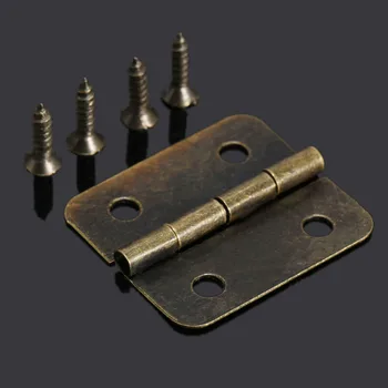 

12Pcs Furniture Hinge Kitchen Bedroom Living Room Cupboard Closet Wardrobe Hinge for Jewelry Boxes Metal Bronze Hinges 30x26mm