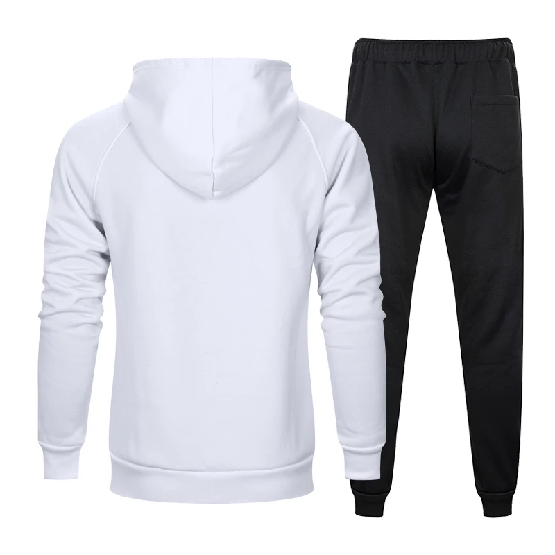 Мужские спортивные толстовки с капюшоном+ карандаш Jogger осенние мужские толстовки брюки костюм наборы повседневная теплая спортивная одежда зимние комплекты из 2 предметов
