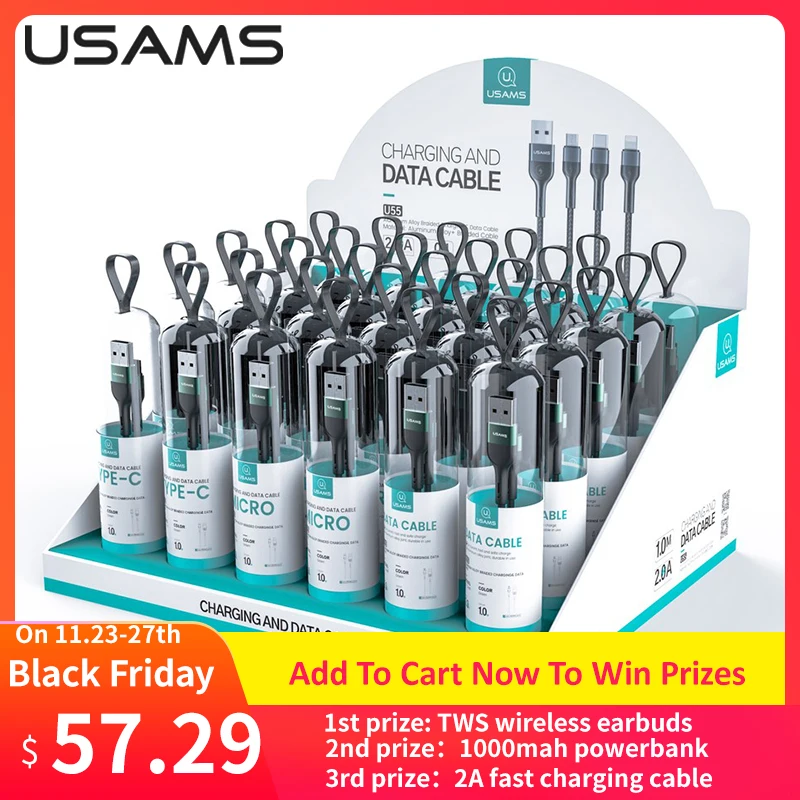 USAMS 30pcs Usb Cable C Charging Cable Micro USB