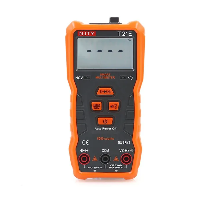 Цифровой мультиметр с автоматическим диапазоном NCV Ture RMS AC/DC 6000 отсчетов двухцветный экран индикатор напряжения светильник тестер