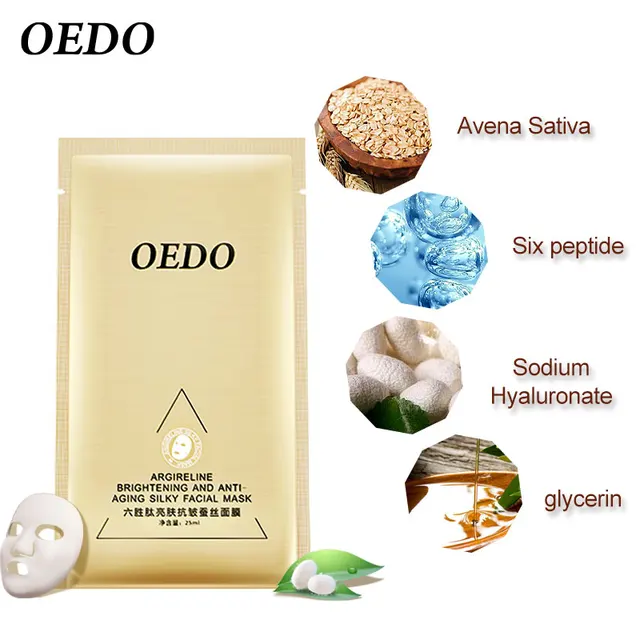 OEDO Six Peptides Silk Facial Mask Moisturizing Oil Control Nourish Anti-wrinkle Anti-Aging Serum Brighten Face Skin Care 4