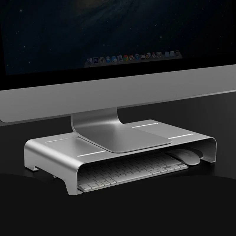  Aluminum Alloy Bracket Computer Monitor Stand Base Anti-slip Screen Riser Holder NK-Shopping