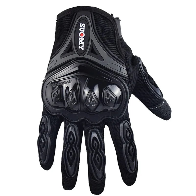 Мужские и женские дышащие перчатки для сенсорного экрана Guantes Luvas moto cross перчатки с сенсорным экраном велосипедные гоночные перчатки - Цвет: Черный