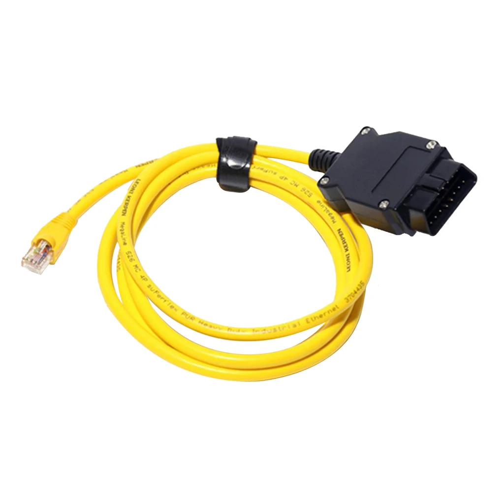 High Reliability 7 Inch OBD Interface Extension Cable Yellow For BMW ENET Series
