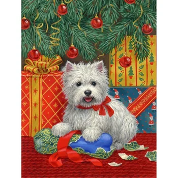 

DIY Full Drill Diamond Painting Christmas Tree Hanging Ball Dog Gift Cross Stitch Craft Kit