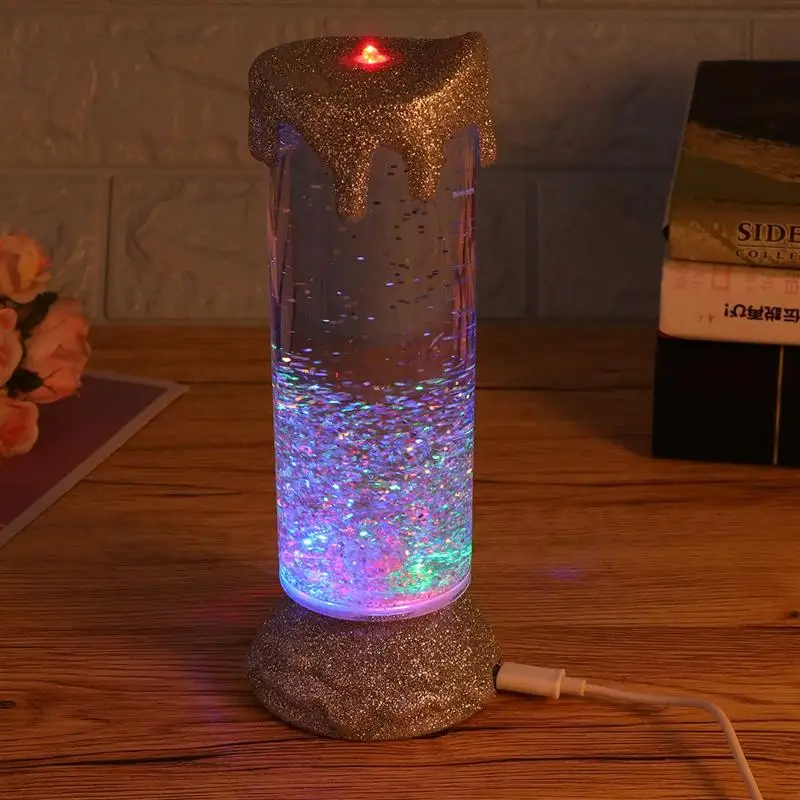 

Color Changing LED USB Crystal Cnadle Electronic Flameless Flickering Cnalde Colorful Night Lights Without Batteries