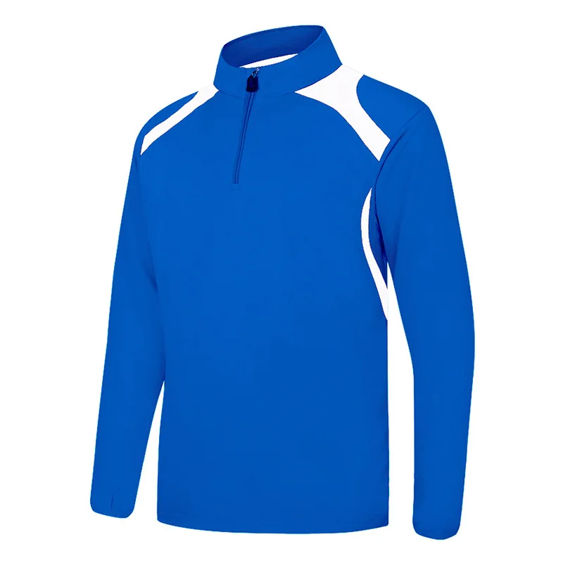 Синий Men Football Shirts Sport Long Sleeve Soccer S-4XL Training Jersey Breathable Quick Dry Jogging Man Running Gym Tee - Цвет: Синий