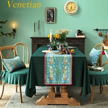 

Venetian businessman blue wool table runner hotel christmas decorations for home table runners