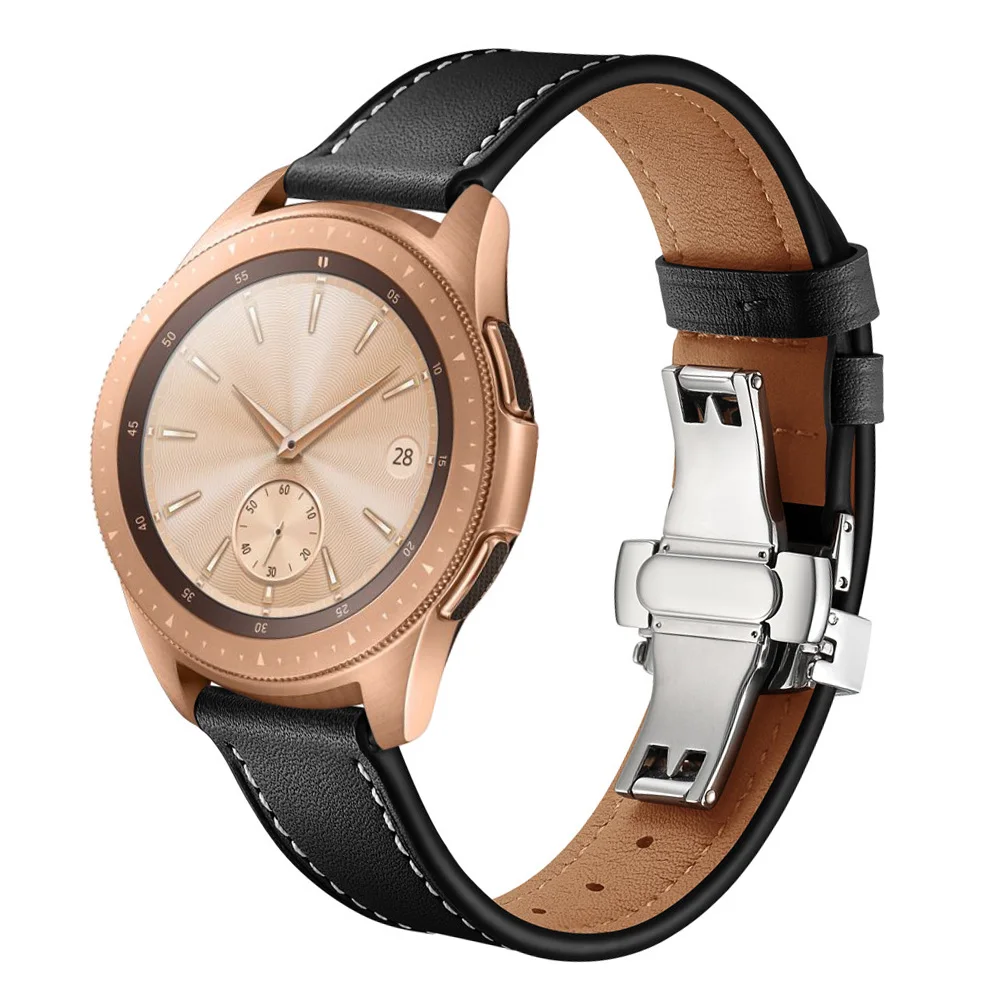 20 мм ремешок для часов кожаный ремешок для samsung Galaxy Watch 42 мм/Active 2 1 ремешок для Garmin Vivomove HR/Vivoactive 3/3 музыкальный браслет