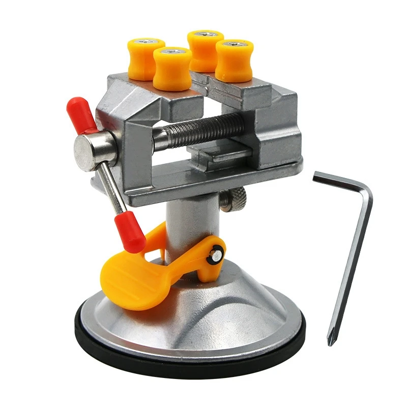 

Table Vise Bench Vise Fixed Frame Sucker Clamp Adjustable Rotatable Aluminum Alloy Bench Screw for DIY Craft Mold Fixed Repair T