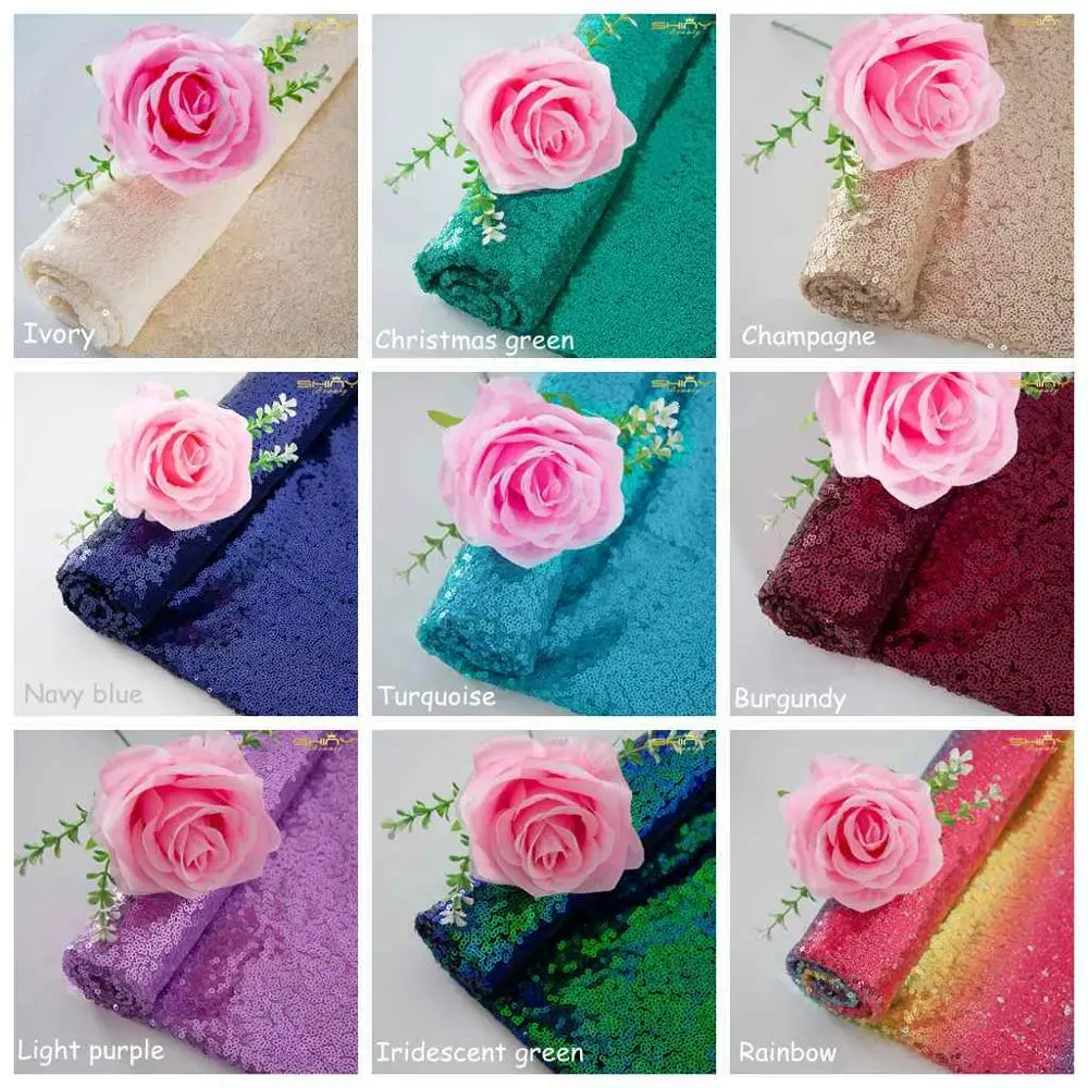 ShinyBeauty 4 Yards Sequin Fabric For Tablecloth Backdrop Curtain Table Runner Dress Sewing Fabrics By The Yard Green-k | Дом и сад