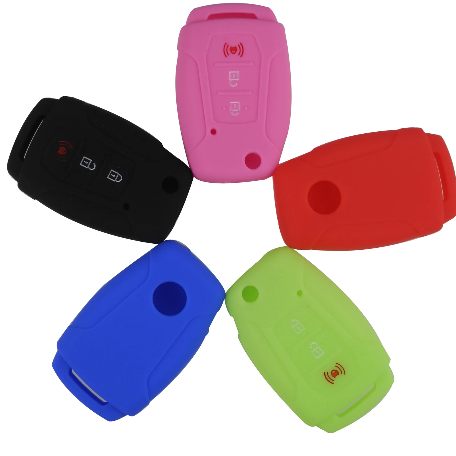 Jingyuqin Custodia A 3 Pulsanti Custodia Protettiva In Silicone Shell Per Ssangyong Rexton Korando Halal Car Styling