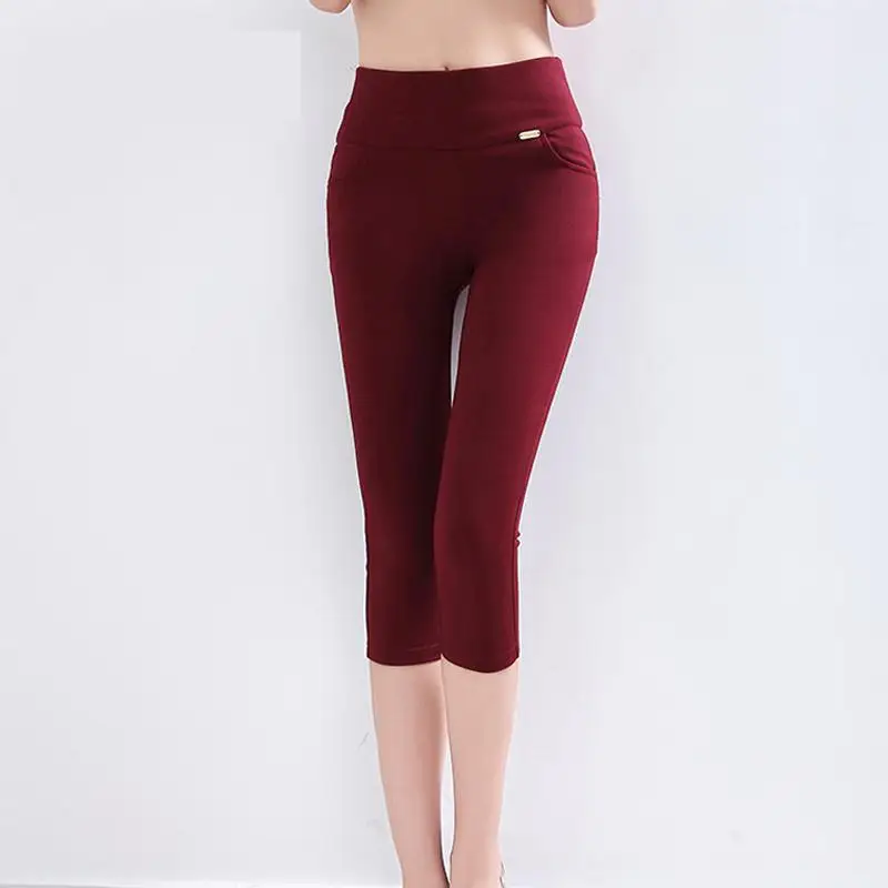 High Waist Skinny Capris Pencil Pants for Women Summer 2020 Plus Size