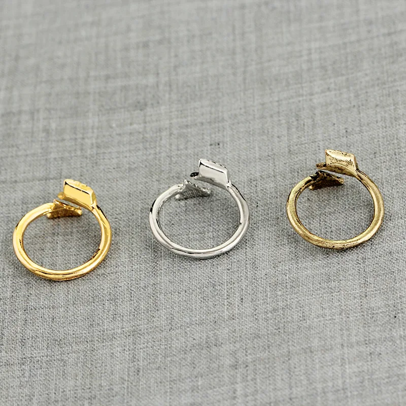 

European and American retro punk arrow tail ring adjustable opening bow and arrow ring accessories