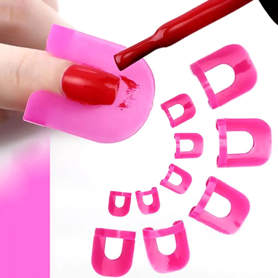

Pink Nail Gel Accessories Model Clip Nail Edge Polish Glue Overflow Preven Tool Portable DIY Nail Art Manicure Set