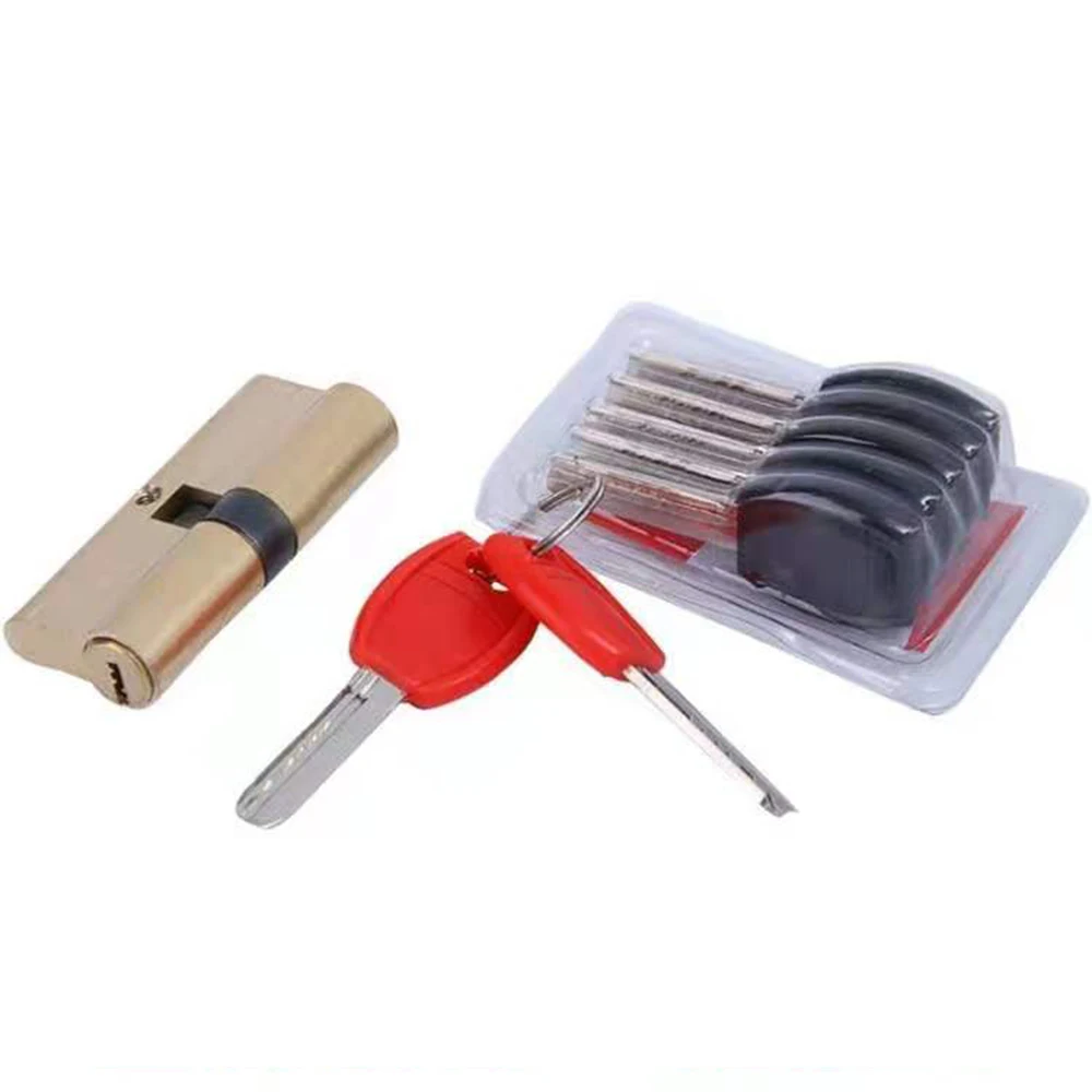 Cilindro de cerradura de puerta de latón alargado 65 70 80 90 mm tamaño completo, núcleo de cerradura con diseño asimétrico, pieza de cerradura de entrada antirrobo