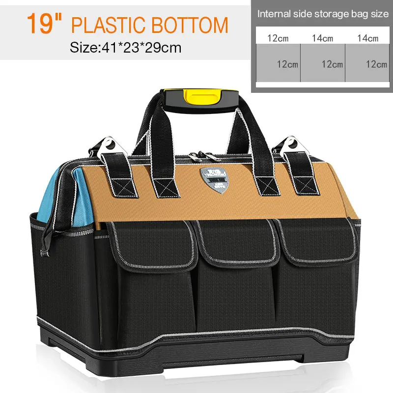 large tool chest YLD 2021 Upgrade Tool Bag 14/16/19/20 inch Electrician Bag 1680D Oxford Waterproof Wear-Resistant Strong Tool Storage Toolkit beehive tool bags Tool Storage Items