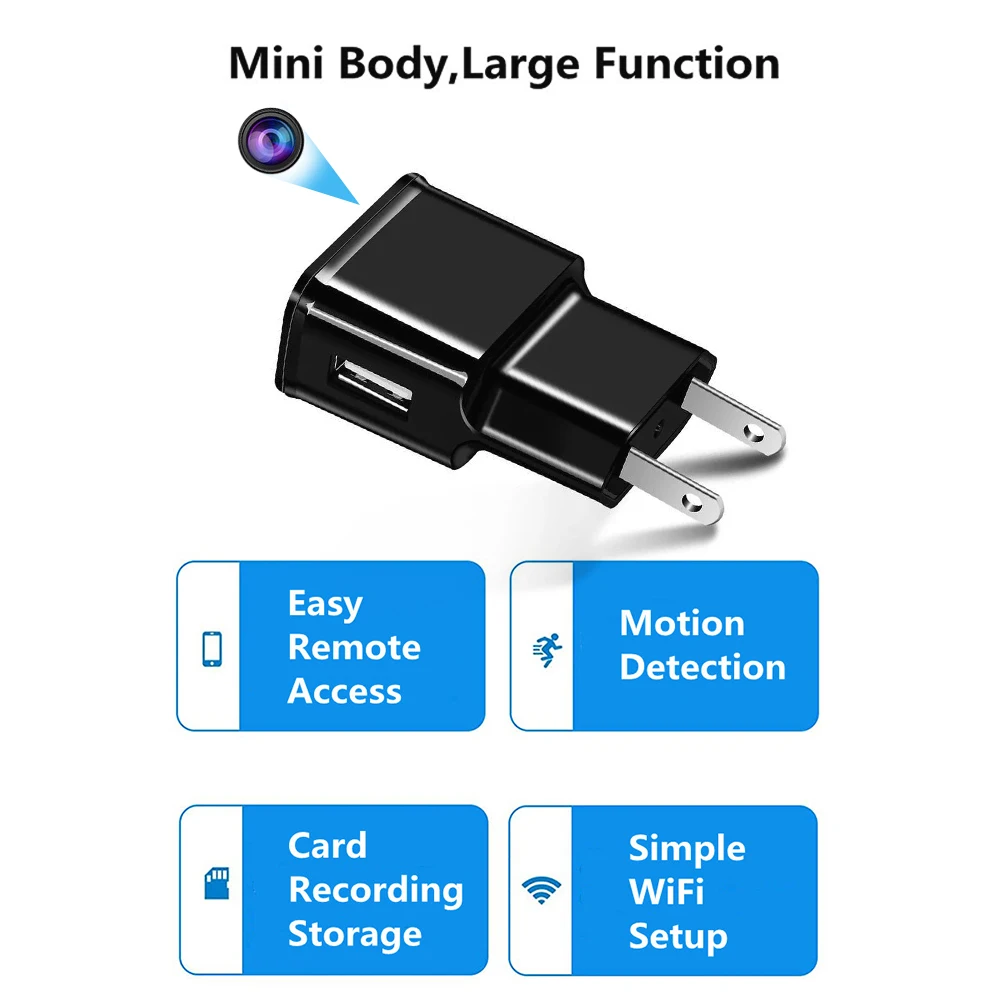 Surveillance 1080P Wifi Plug Mini Cameras USB Audio Micro Camcorders Wireless Video Recorder Night Vision Security Cam Hidden TF