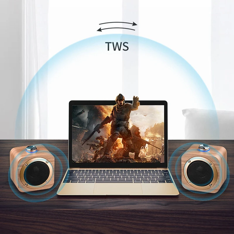 FFYY-Деревянный беспроводной Bluetooth динамик Мини Бас Сабвуфер телефон Tws Интернет домашний Открытый Портативный Аудио Телефон Универсальный