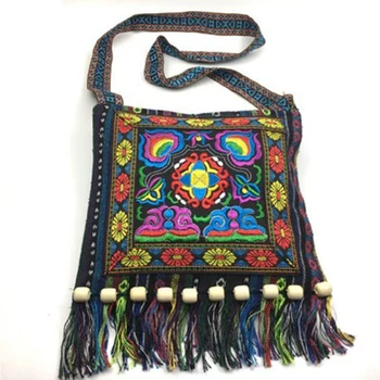 

Women Messenger Bags Embroidery Tassel Bag Chinese Style Tote Vintage Ethnic Shoulder Bags for Lady