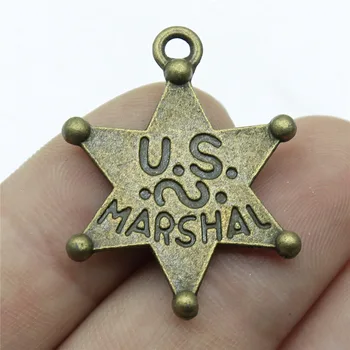 

Wholesale Jewelry Lots Antique Bronze Color 28x28mm Star Charms Diy Craft Supplies 50 Pieces