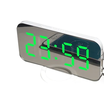 

LED Digital Alarm Clock with Large 6.5Inch Easy-Read Display, Easy Snooze Function, Dimming Mode, Mirror Surface, Dual USB Charg